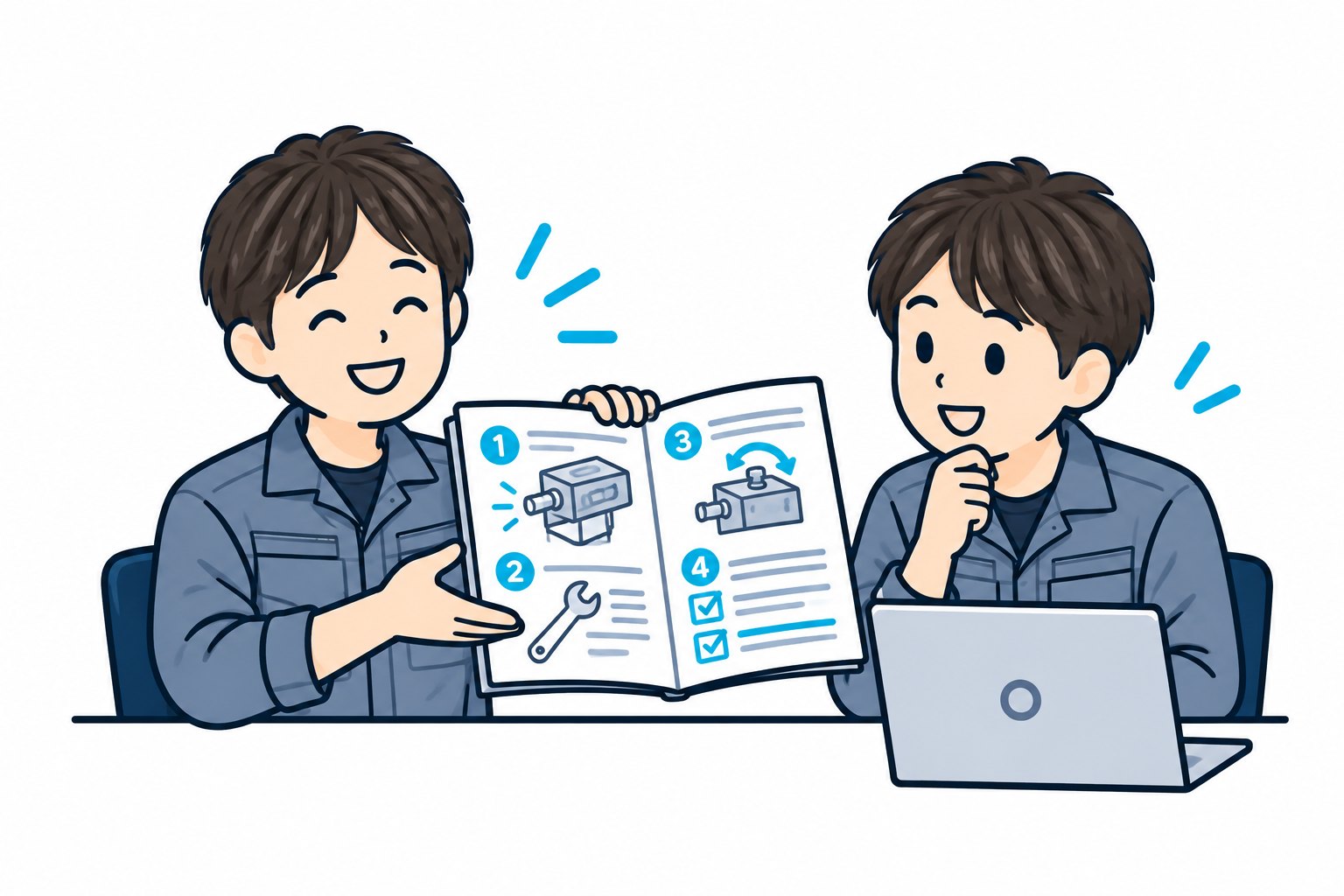 手順を共有し、ものづくりを学ぶイメージ