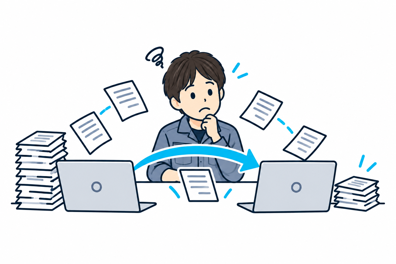 複数のパソコンへ同じ情報を転記する手間